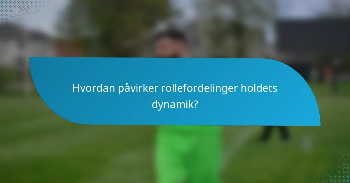 Hvordan påvirker rollefordelinger holdets dynamik?